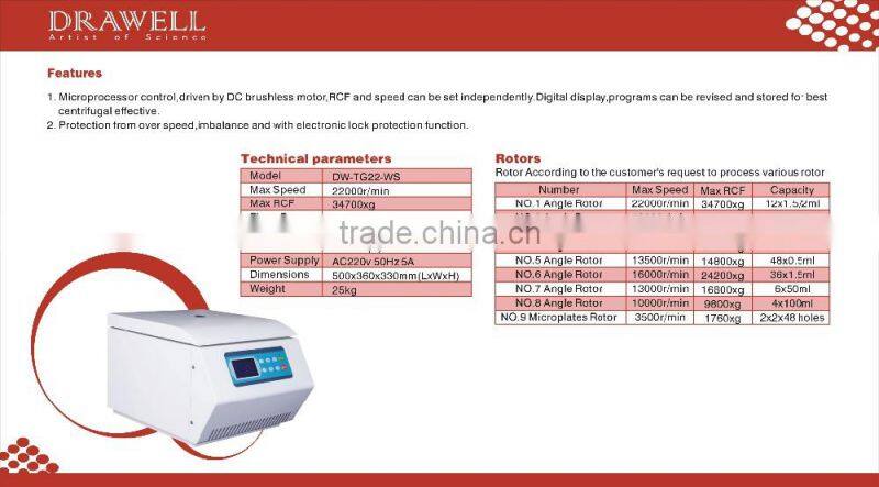 High speed micro laboratory centrifuge with high quality, 2016