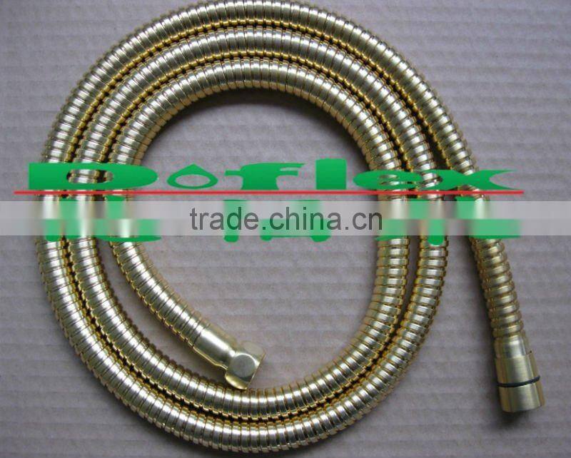 polished brass flexible matel shattaf hose/ACS approved & according to TUV