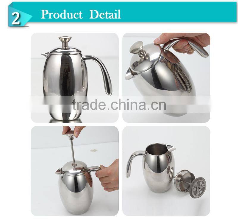 Round shape colorful stainless steel unique coffee press maker(MSUB)