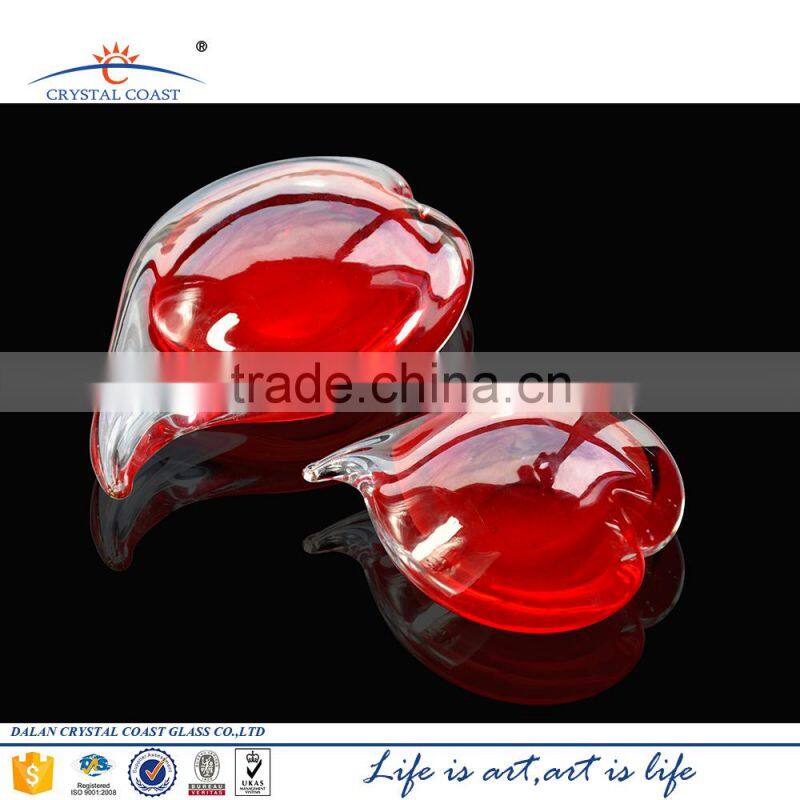 red clear glass heart shaped ornaments as gift for her girls wife