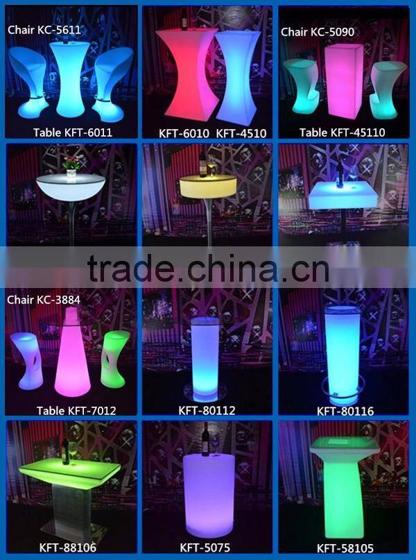 Nightclub bar table led cocktail table illumined rechargeable led poseur table KFT-5011