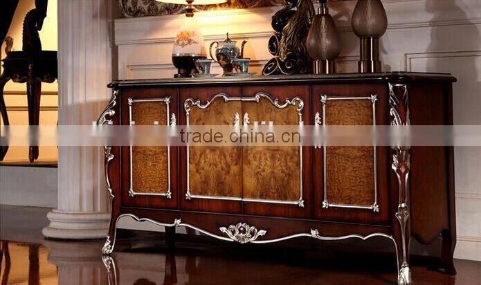 Luxury American Style Wooden Kitchen Cabinet, Kitchen Furniture Side Cabinet, Silver Foil Kitchen Cupboard (BF01-ML020)