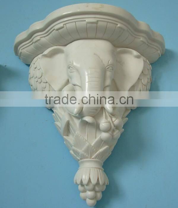 Home Decorative White Marble Elephant Relief Wall Hanging Sculpture