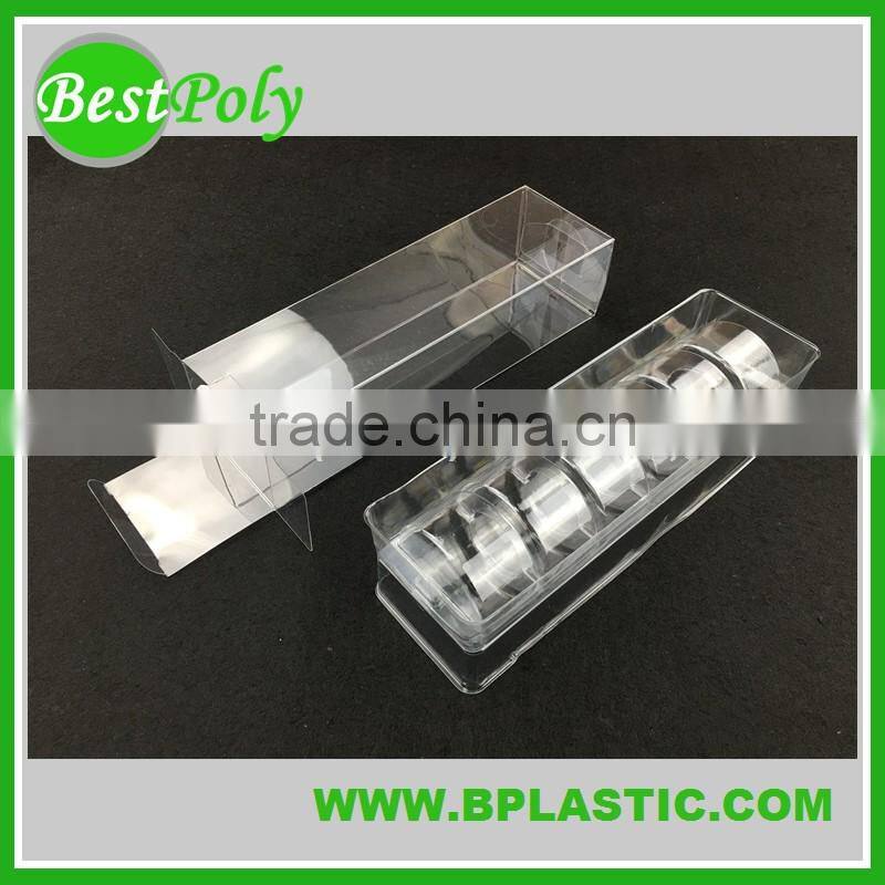 2016 hot sell customized clear PVC PET plastic folding box for retail packaging