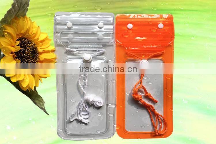 Eco-friendly waterproof plastic bag,PVC waterproof tablet bag with lanyard
