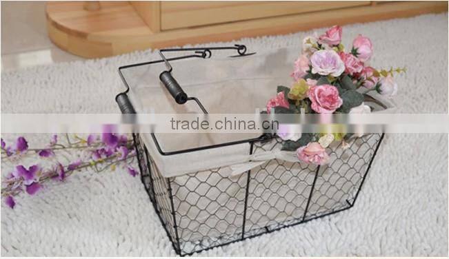 handmade wire kitchen storage basket wire basket with liner