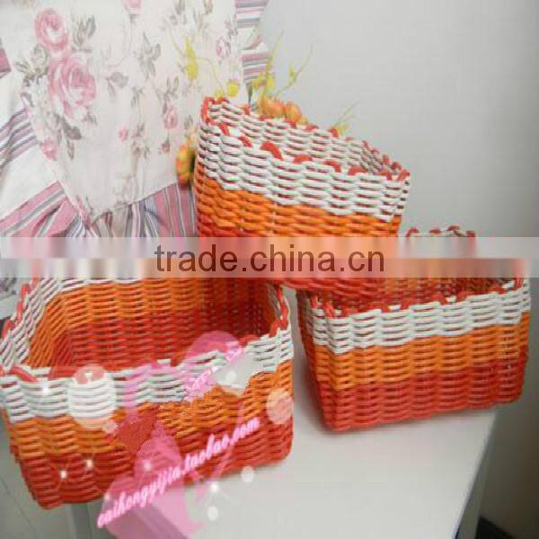 2014 Multifunctional PVC small plastic storage baskets with 100%handmade