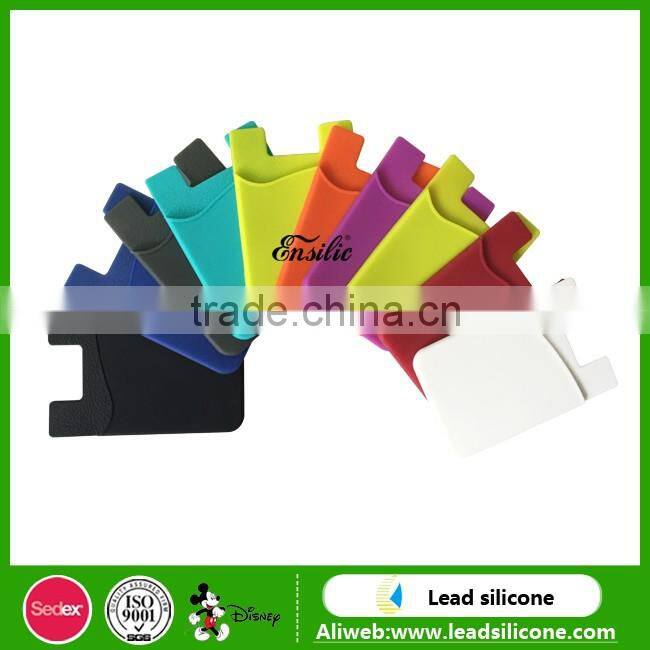 3M Sticker Back Card Sets / Silicone Phone Back Pouch For Card