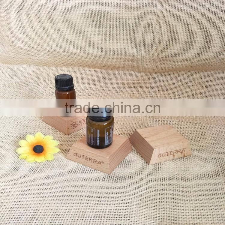 Stable custom painted Trapezoidal Beech wood display stand base for essential oil bottles customized wood trophy base