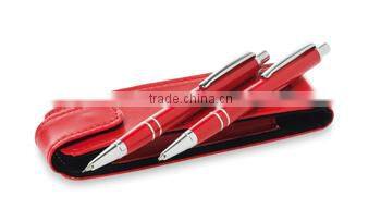 Hot style colorful ball pen and mechanical pencil with pen pouch