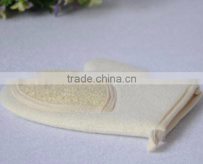 cy297 Naturals Exfoliating Deep Cleansing Double-sided Loofah Pads Glove Luffa Fibres Sponge Scrubber Brush For Shower