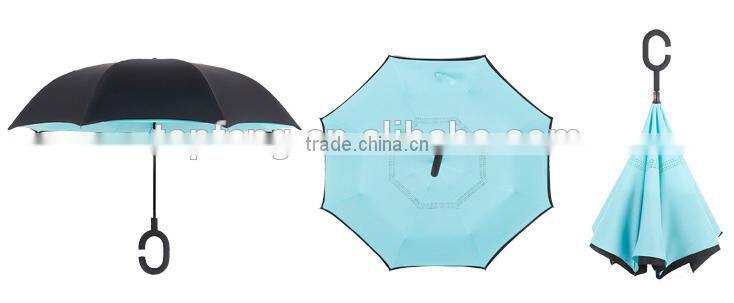 Reverse umbrella C hook handle double layer reverse umbrella double layer umbrella