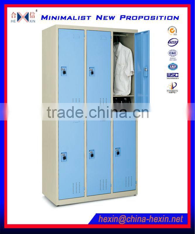 Steel Cabinet Locker/Steel Wardrobe Lockers/6 compartment Steel electronic locker