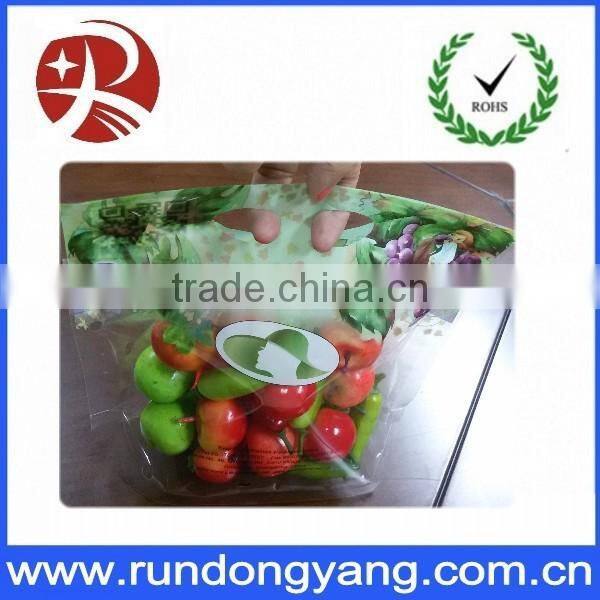 Customized plastic stand up pouch slider zip lock fruit packaging bag