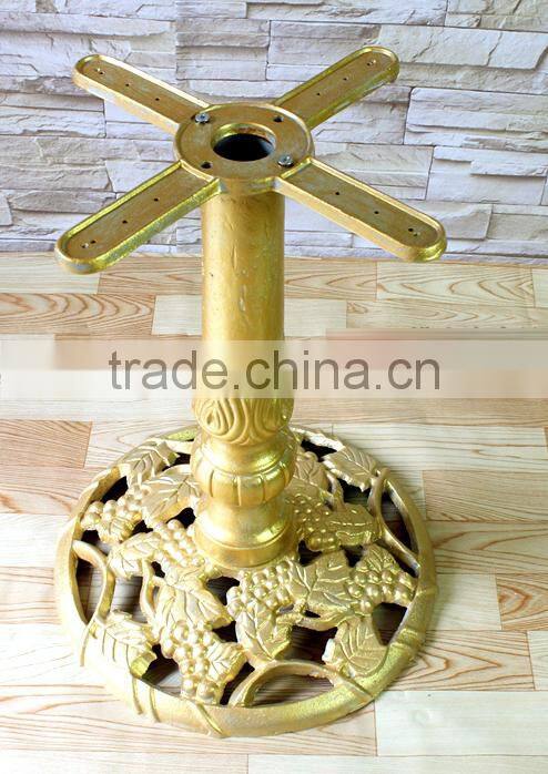 Golden hollow cast iron bar table base grape circular chassis platform support LQ-G908