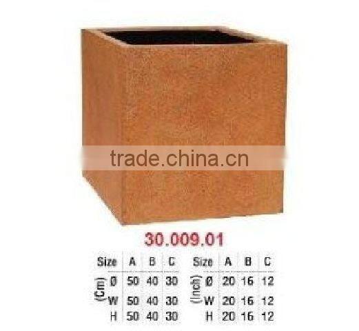 Rusty Stone Fiberglass light weight garden pot