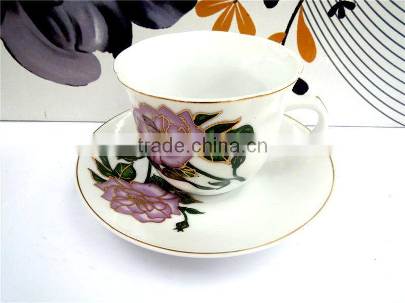 High quality coffee cups 6oz white porcelain new bone china cup and saucer