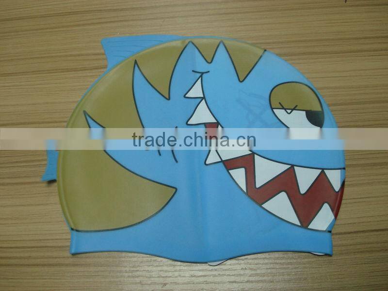 high quality color logo print silicone swimming cap for adult