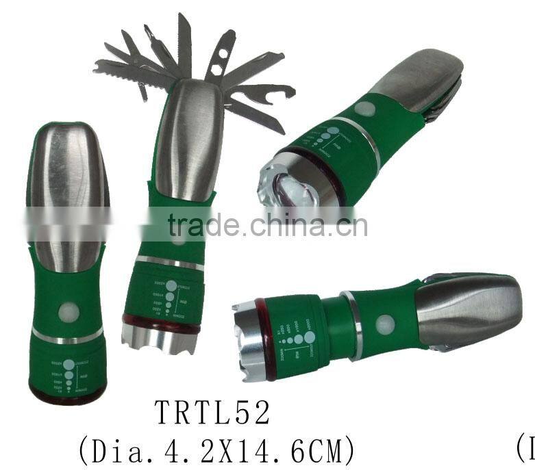 Gift Portable Plastic Multi Functional Swiss Knife with Led Light