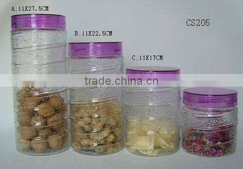 4 pcs clear empty canning glass jar with metal lid