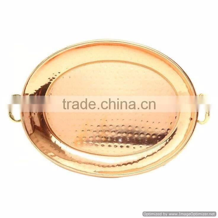 silver handle wooden tray