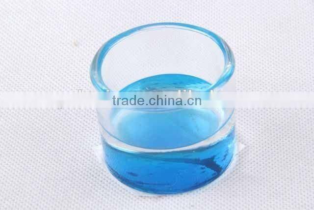 Colorful round glass candle holder