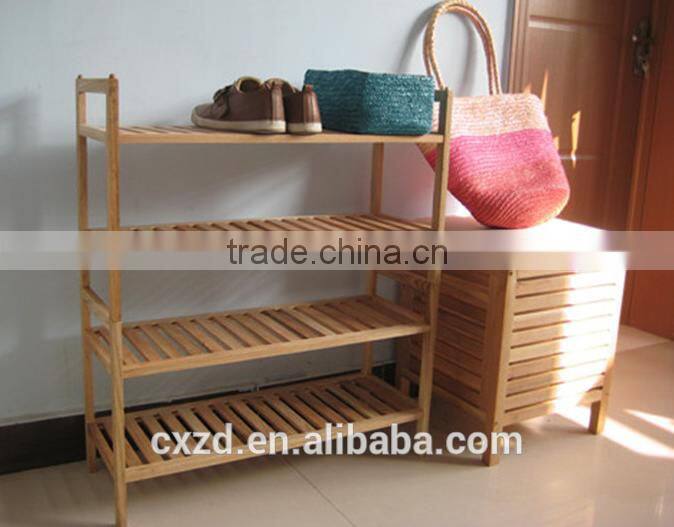 creative wooden four-tier walnut shoe rack