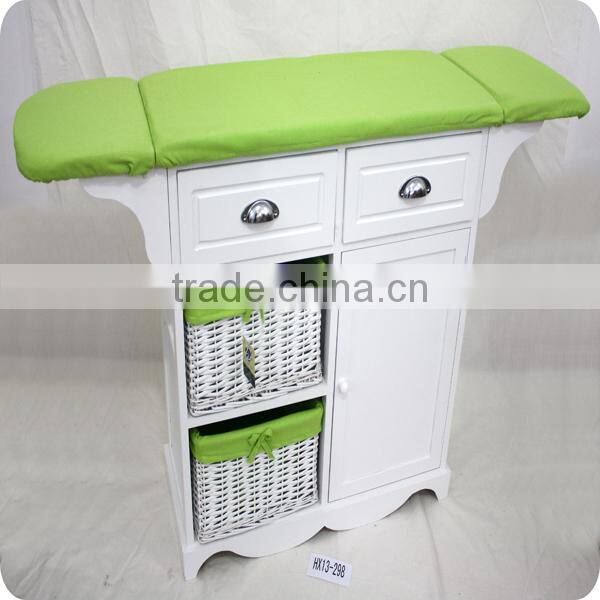 wooden furniture wooden cabinet with wicker drawers ironing board cabinet