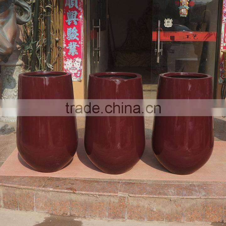 Modern fiberglass round strong pot