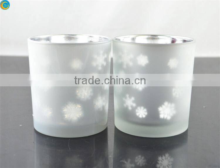 snowflake frost glass candle jars