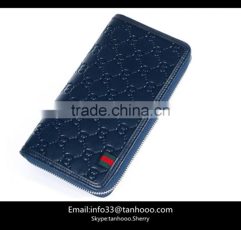 Girl genuine leather wallet zipped money pocket/bag with card slots