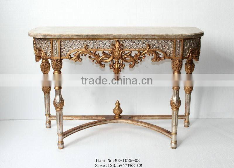 Mirror Bedside Console Table With Marble Top Luxury