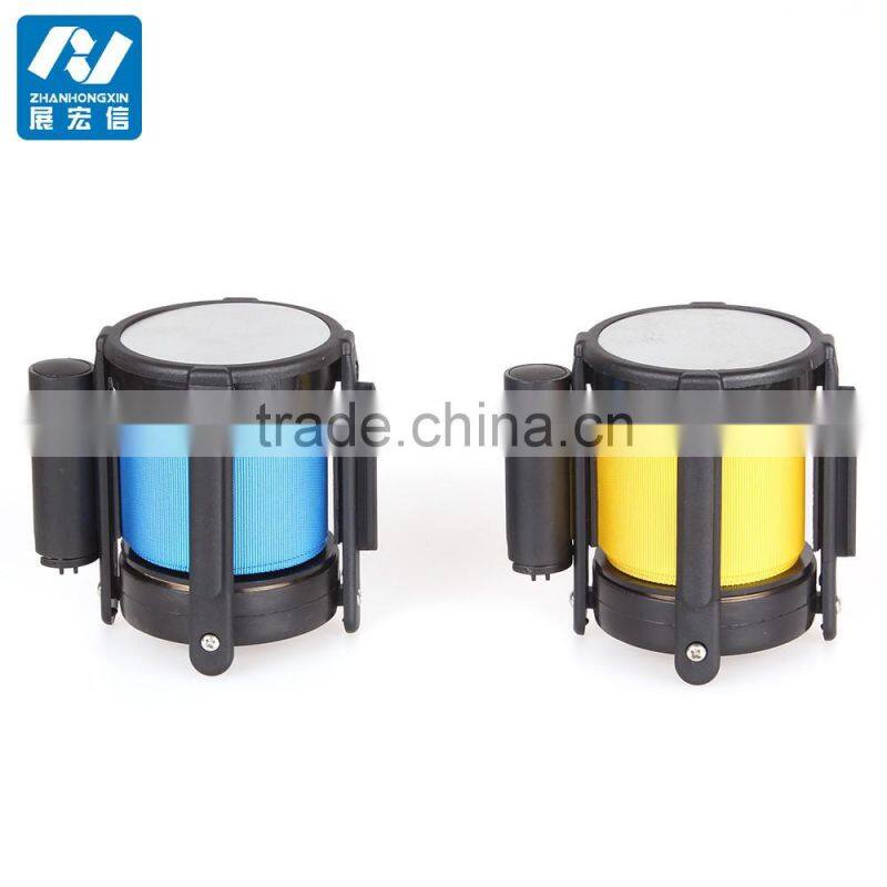 Retractable Belt Cassette on Crowd Control Barrier