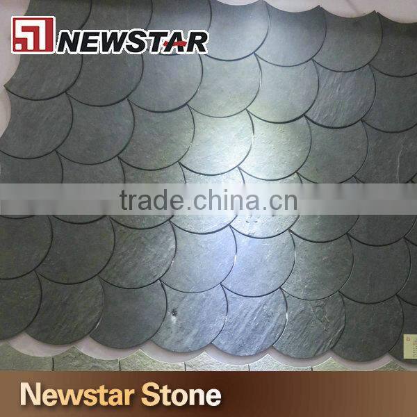 Newstar stone split surface slate fish scale mosaic tile for exterior wall