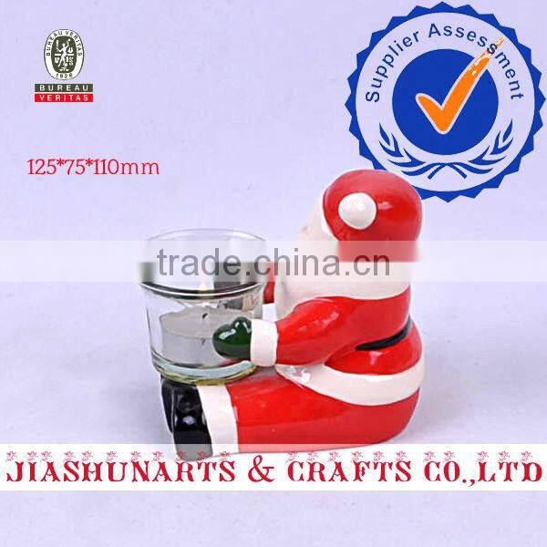 Discount Christmas Santa Claus Ceramic Candlestick Ornaments