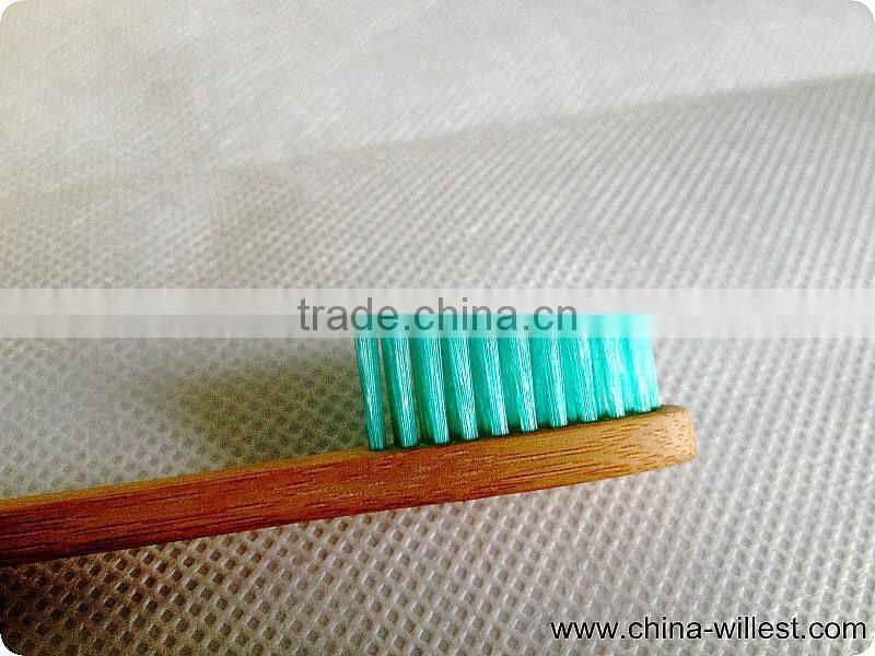 soft nylon bristle toothbrush with bamboo handle