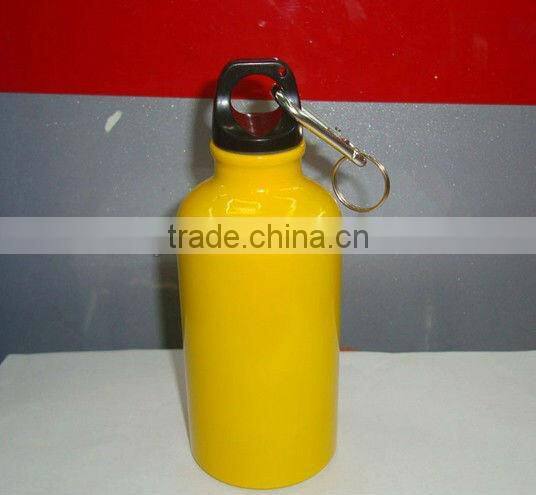 500ml with heat transfer logo and carabiner lid for aluminum sport water bottles