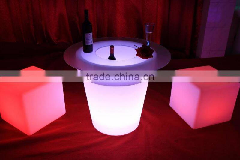 PE Colorful multiple shapes plastic led beer pot, Rechargeable led ice bucket