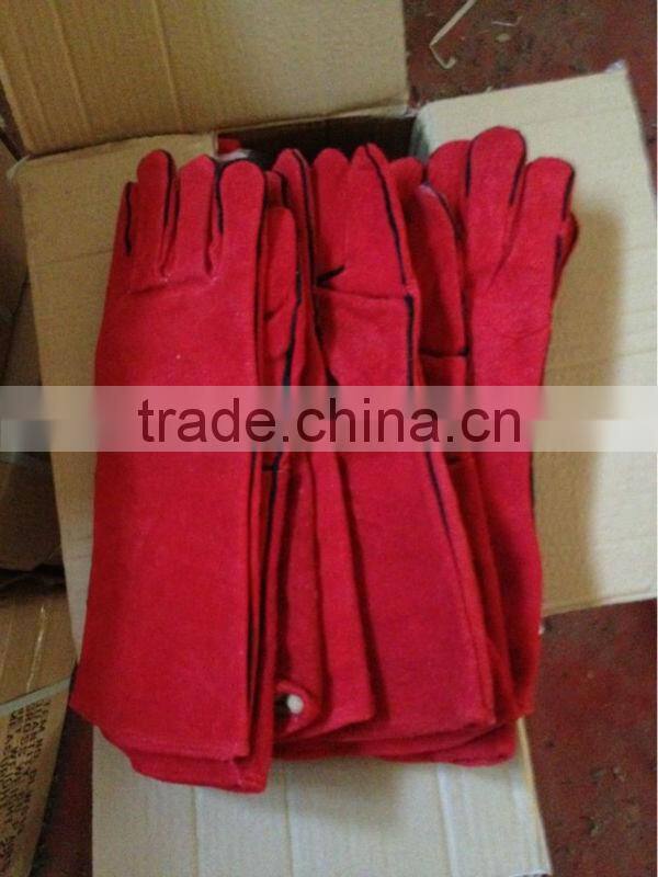 DDSAFETY Hot Sale Cheapest Red Cow Split Welding Gloves