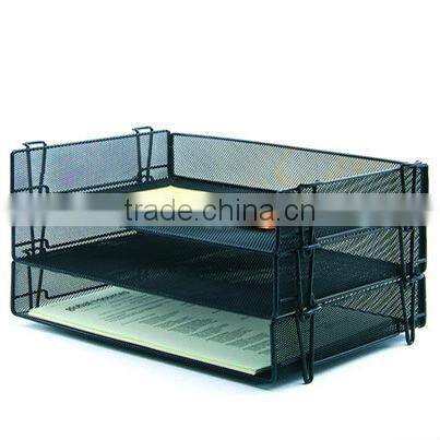2 tier office metal mesh desk office letter tray