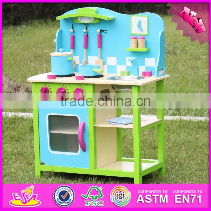 2016 Best sale preschool pretend play wooden boys toy kitchen W10C181