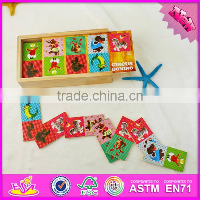 2016 hot sale educational children wooden domino blocks W15A066
