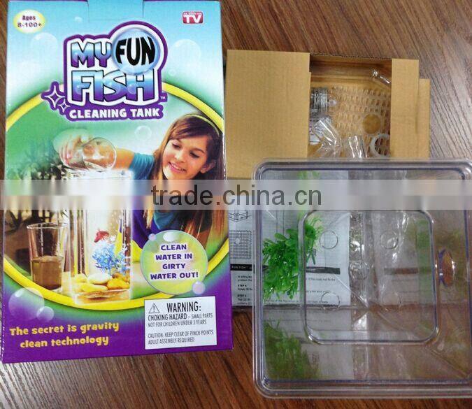 New fshion My Fun Fish Kid Self Cleaning Beta Aquarium Bowl Tank hot My Fun Fish Cleaning Tank