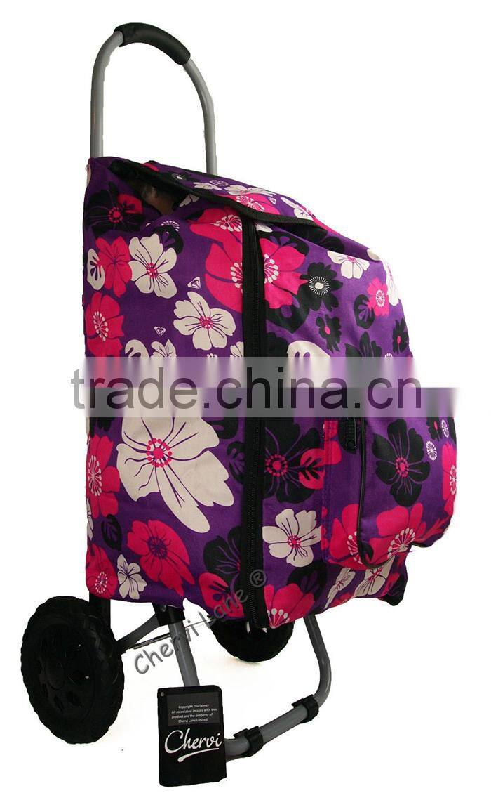 Zebra Pattern 20 Wheeled Rolling Shopping Tote Bag with Retractable Handle