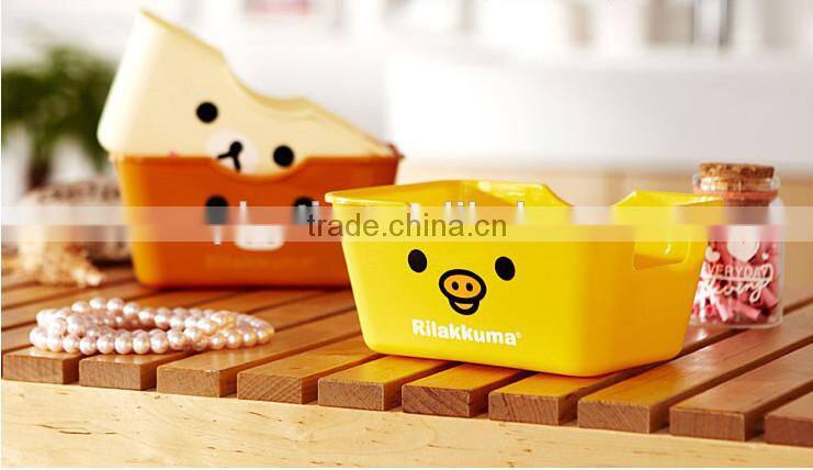 Wholesale cartoon colorful 2 piece plastic storage box/plastic storage box/cartoon plastic storage box