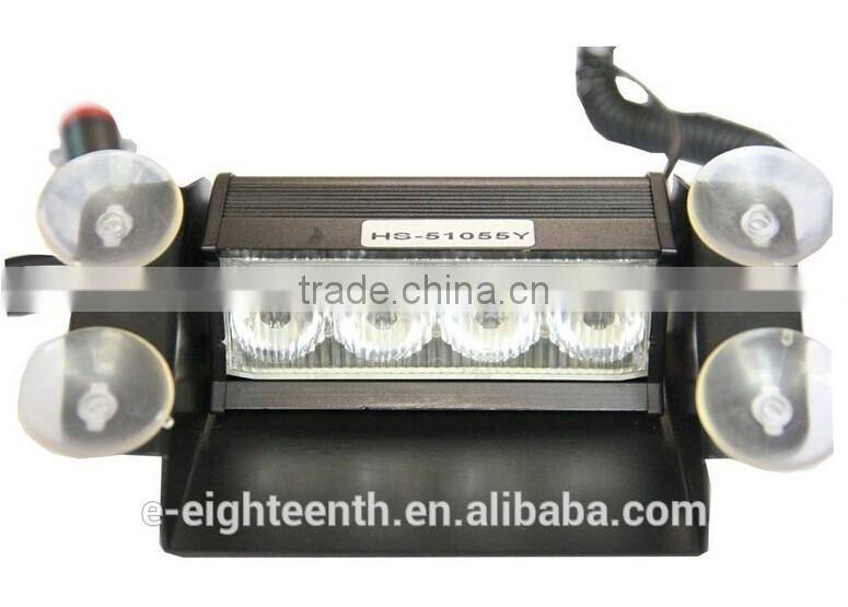 Cheap 4 LED EMERGENCY WINDSHIELD SUCKER WARNING STROBE FLASH LIGHT FOR CAR YELLOW 12V
