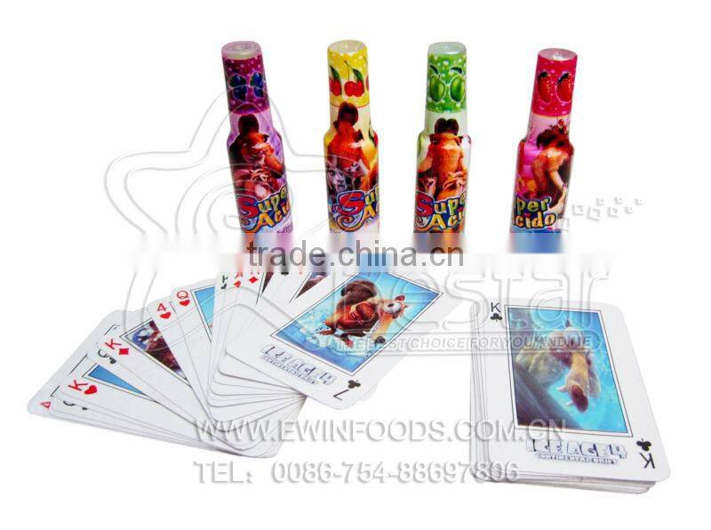Super Sour Fruity Flavor Spray Candy With Playing Cards
