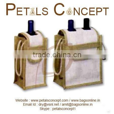 Jute wine bottle bag