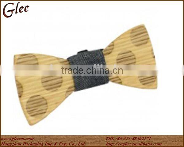 handmade wooden craft custom logo wooden bow tie