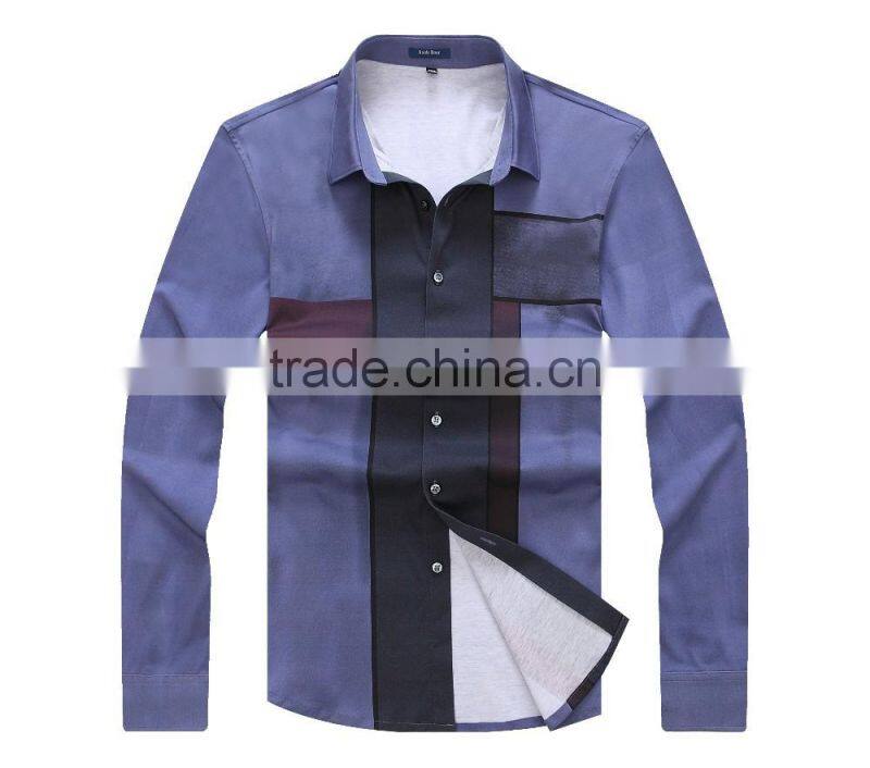 Raidyboer Men's printed long sleeve t shirt 100%cotton with placket Raidy boer